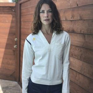 Vintage Sailor Shirt Navy 40s Long Sleeve Top - Xs